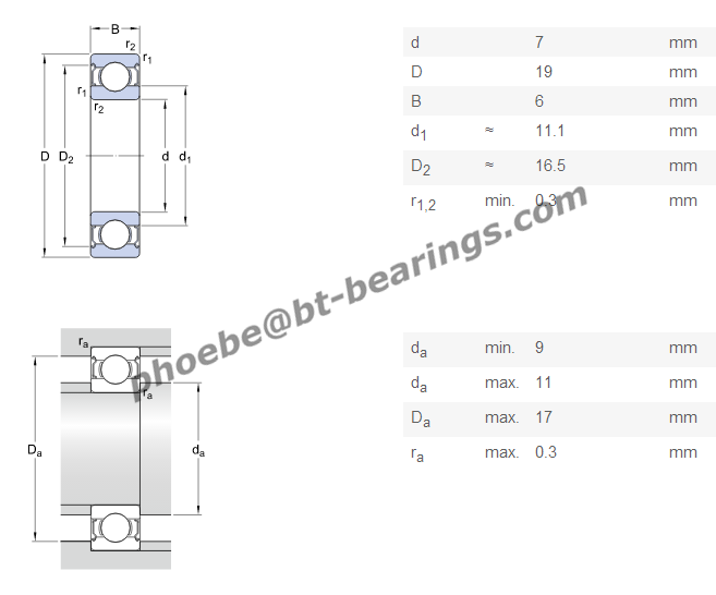 Stainless Steel Miniature Ball Bearing 607 ZZ