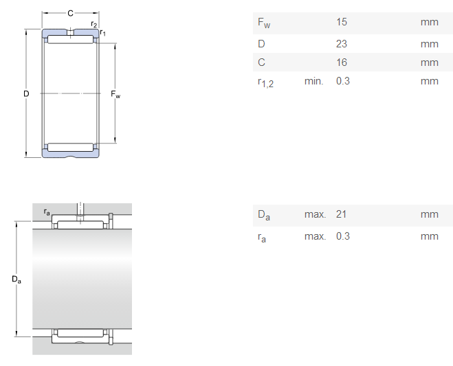 small stainless steel needle roller bearings
