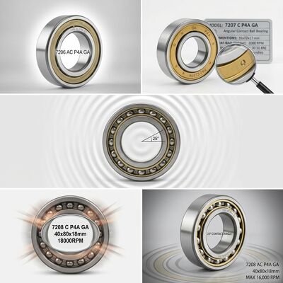 Hybrid Ceramic Ball Angular Contact Bearing 71910AC P4 High Speed 30000RPM Spindle Bearing