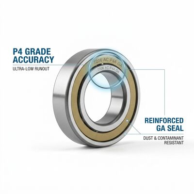 Double Side Sealed Angular Contact Ball Bearing 71912C P4 Shielded High Speed Motor Bearing