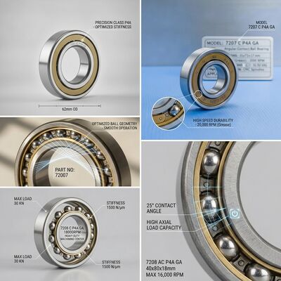 Universal Matched Pair Angular Contact Ball Bearing 71916C DB DF DT P4 Machine Tool Bearing