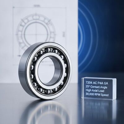 7204 AC P4A GA 앵귤러 콘택트 볼 베어링(높은 축 하중 및 30,000RPM 속도를 위한 25° 접촉각 포함)