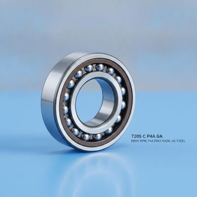 7205 C P4A GA roulement à billes de contact angulaire à vitesse de 28000 tr / min, précision P4A et billes en acier G5 pour broches motorisées