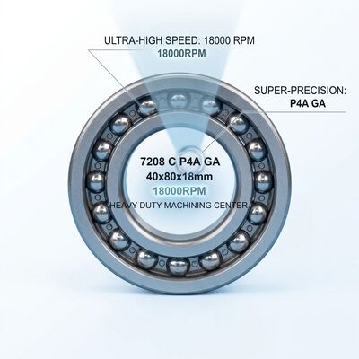 وإذ تضع الكرة السيراميك الهجين الاتصال الزاوي 71910AC P4 عالية السرعة 30000RPM المغزل تحمل